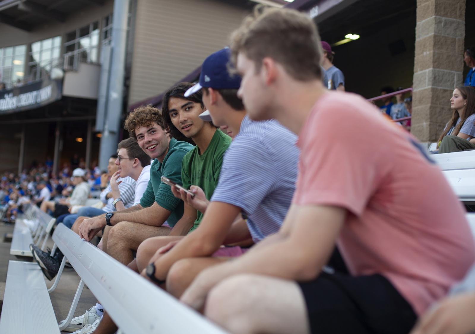 Lawrence students enjoy a Wisconsin Timber Rattlers game at Fox Cities Stadium. (Photo by Danny Damiani)