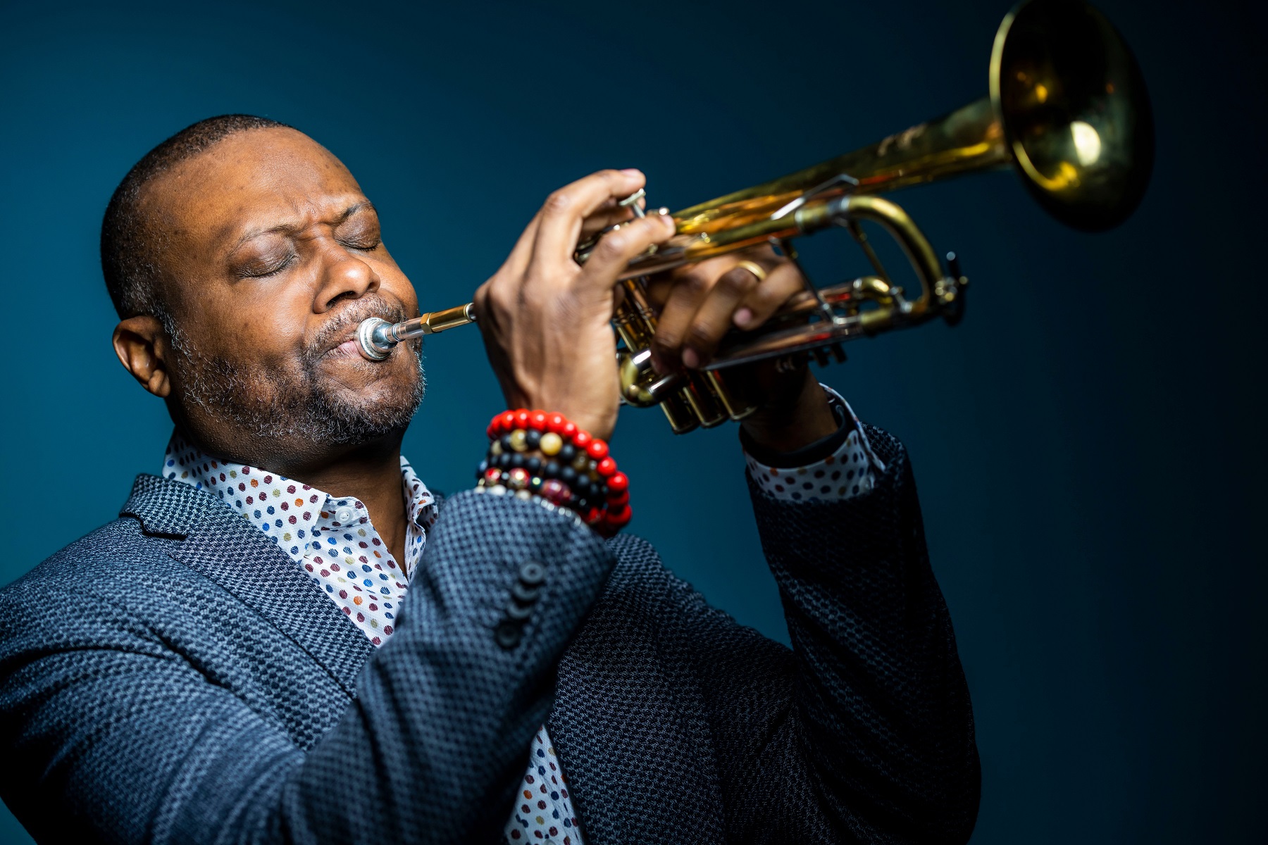 Sean Jones plays the trumpet.