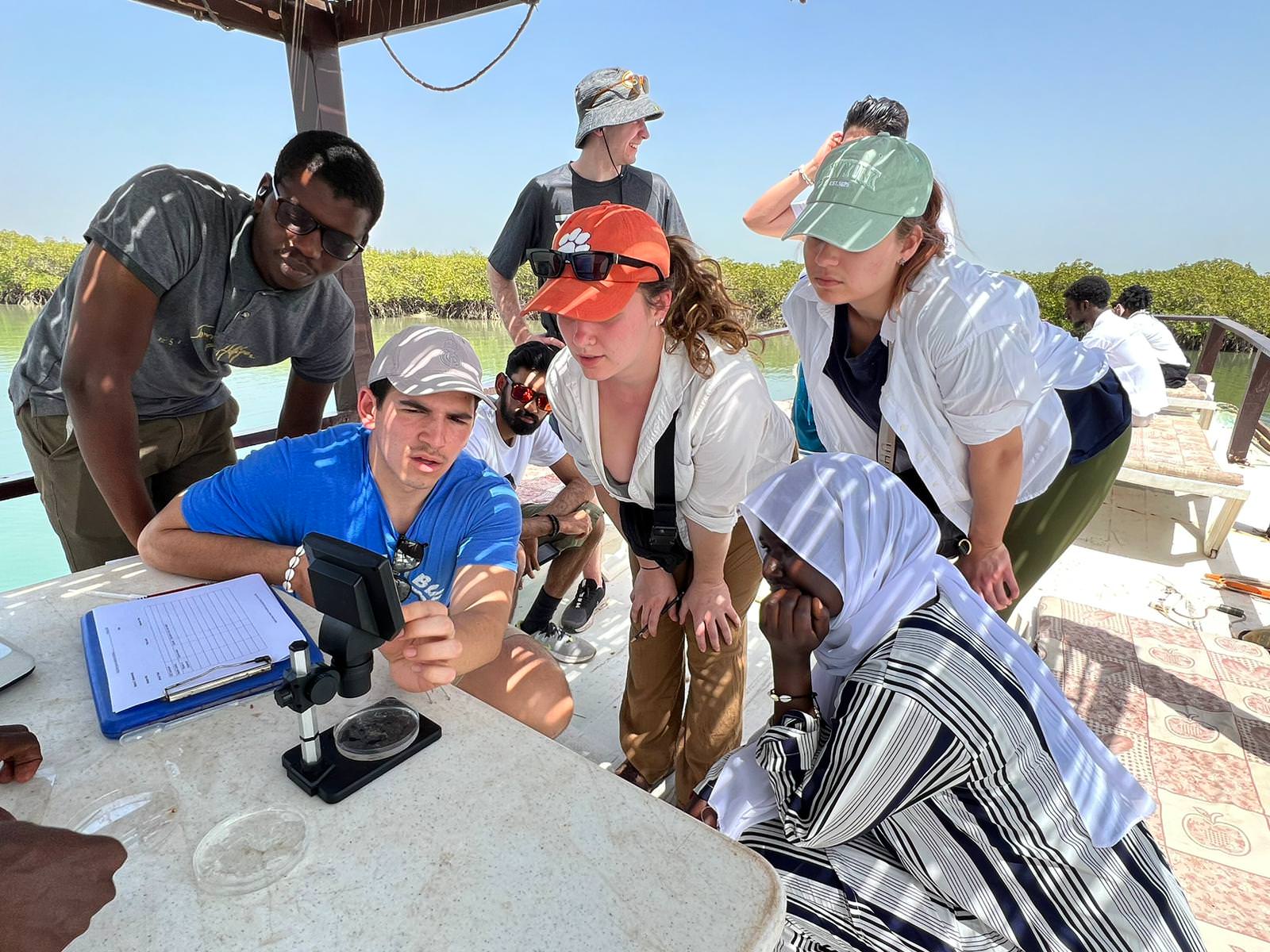 Lawrence students work on research in The Gambia.