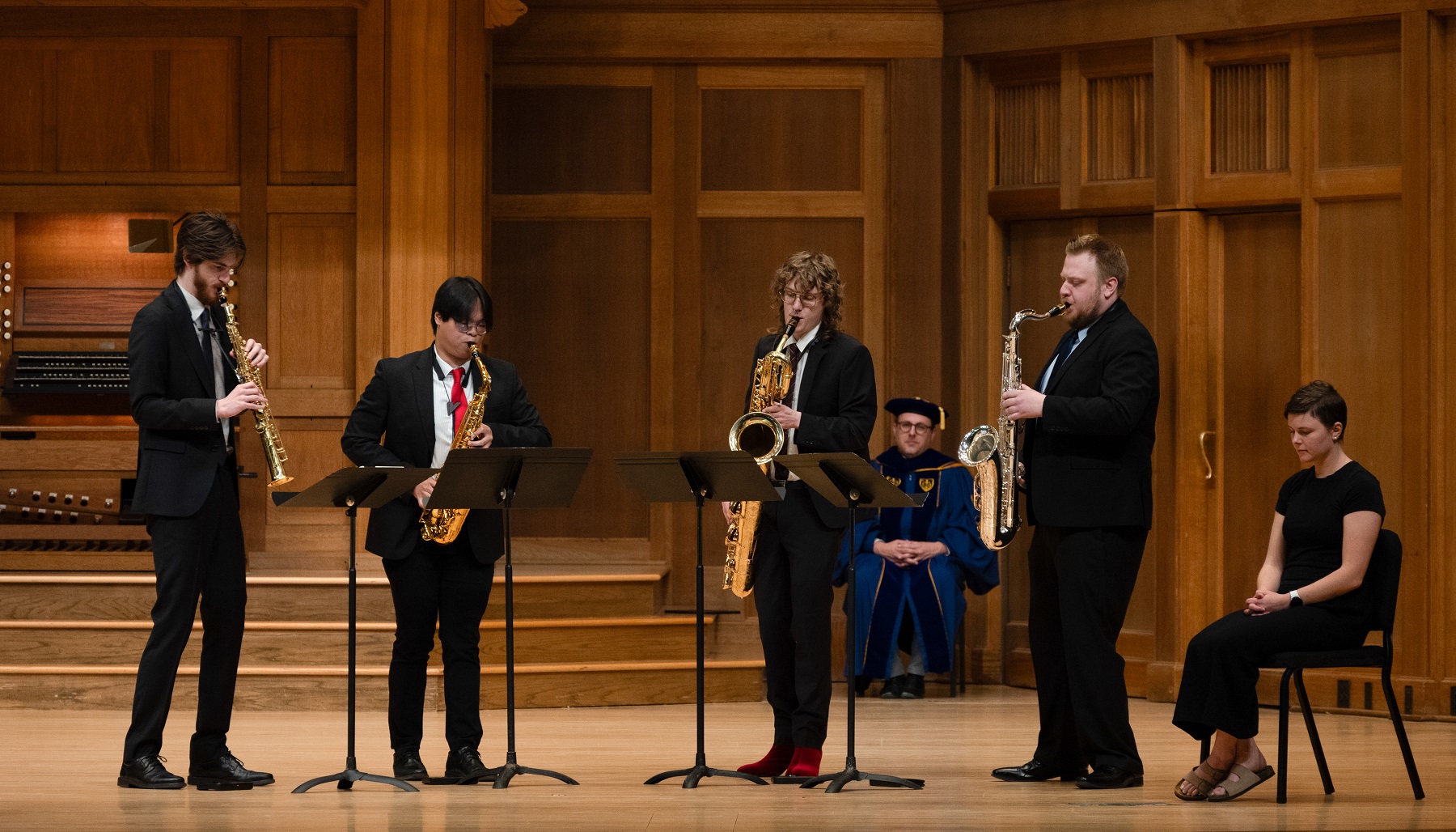 The Verve Quartet performs at Honors Convocation at Memorial Chapel. (Photo by Aaron Lindeman '27)