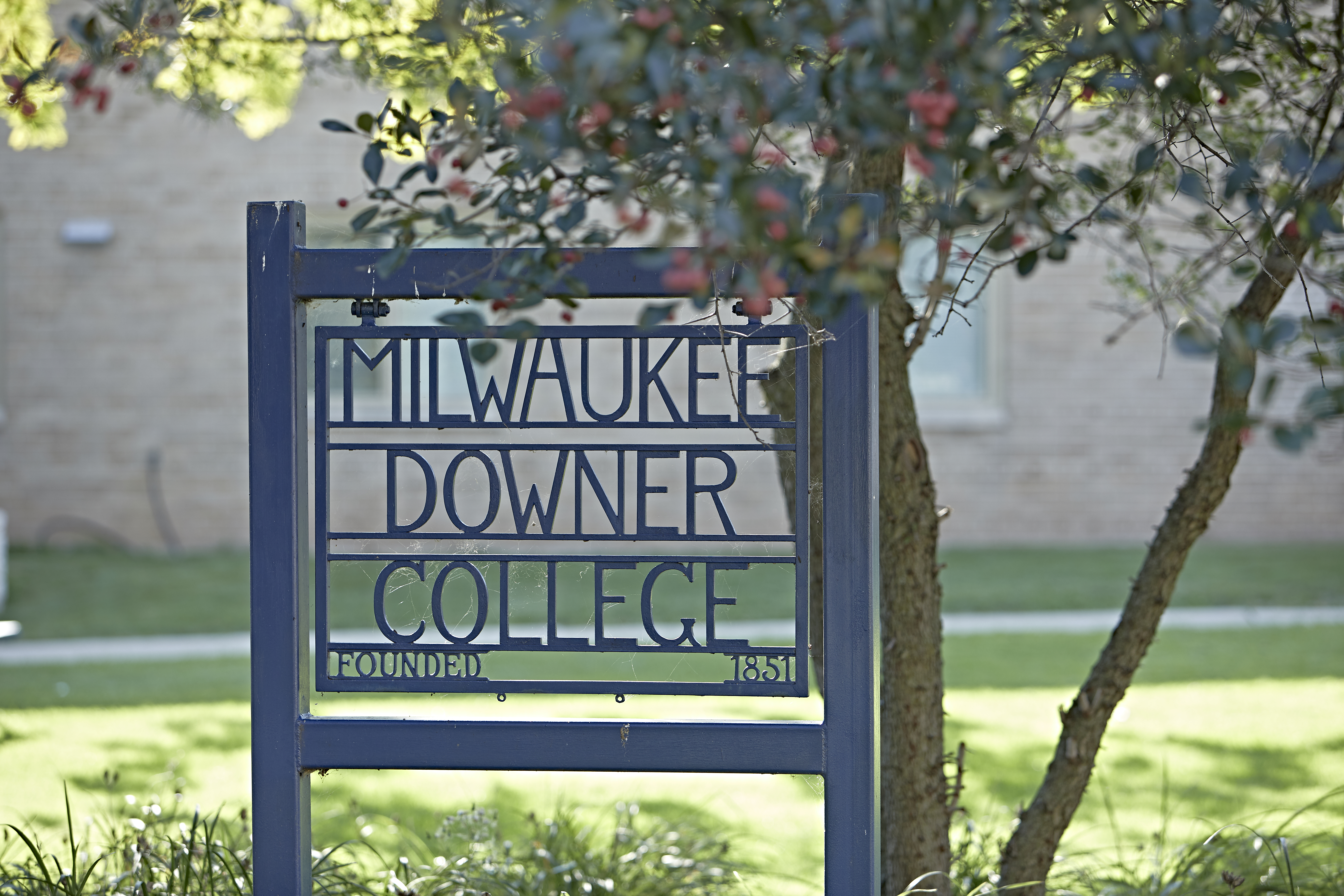 Milwaukee-Downer signage is displayed on the Lawrence campus.