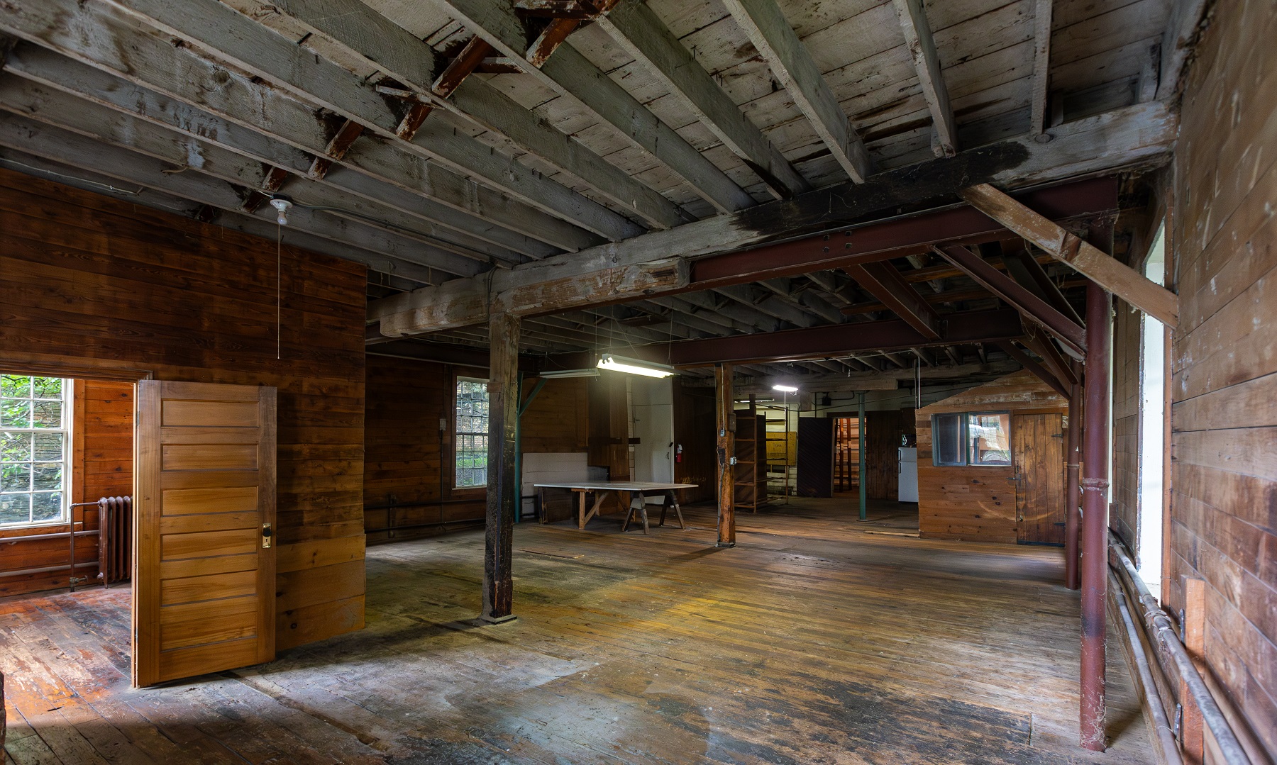 Interior view of Courtney Woolen Mill building.