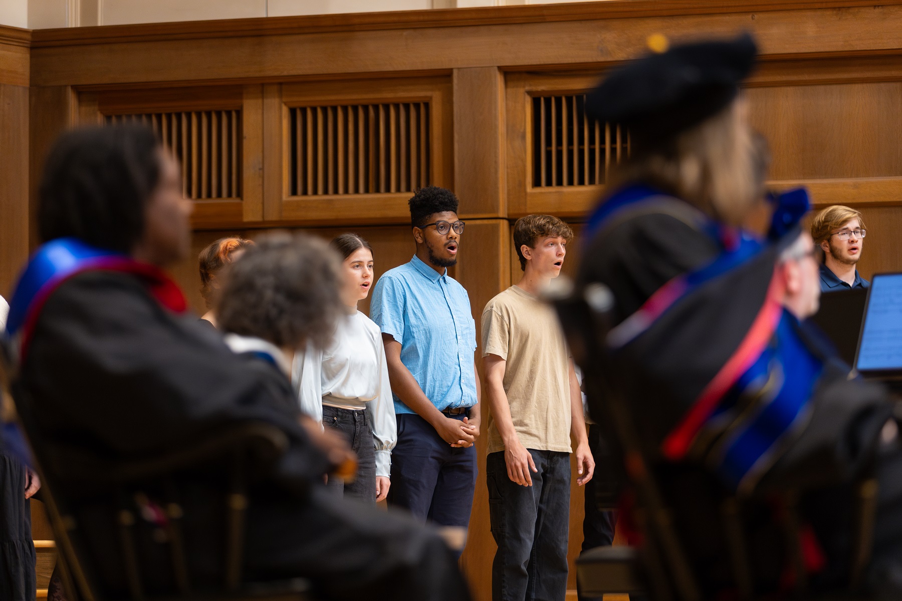 First-year students sing in the Welcome Week Choir during Matriculation Convocation.