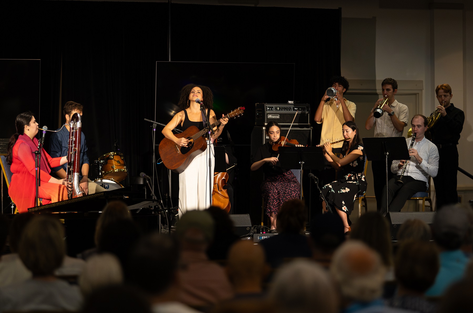 Participants in Lawrence Chamber Music Festival perform during Mile of Music.