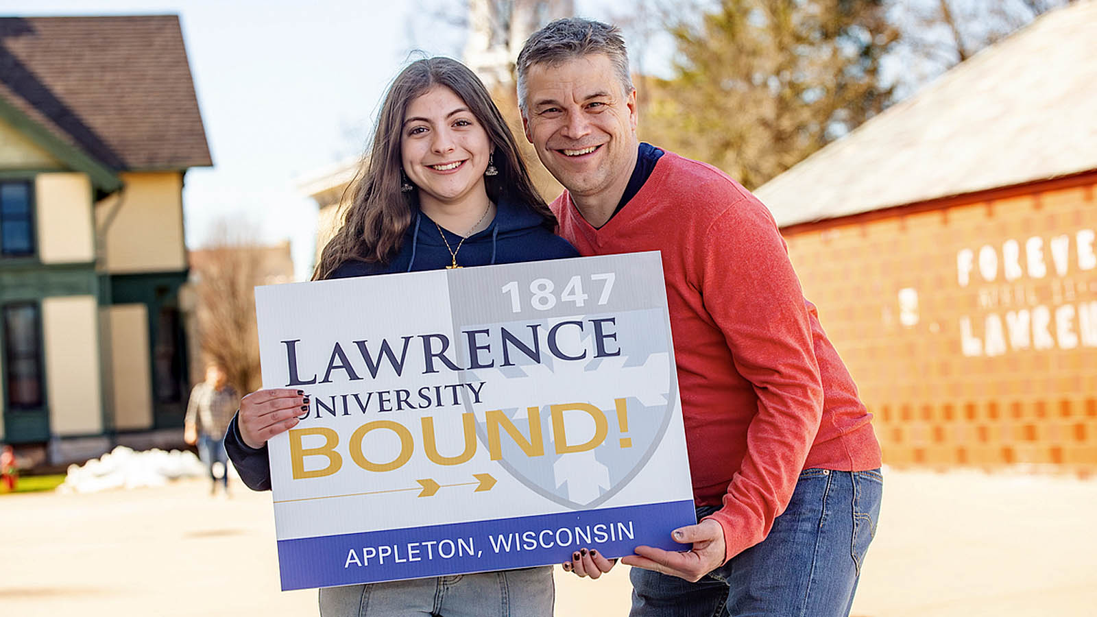 Students in Lawrence apparel