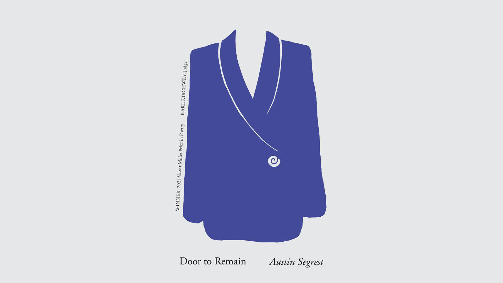 Cover of poetry book with woman's blue suit coat