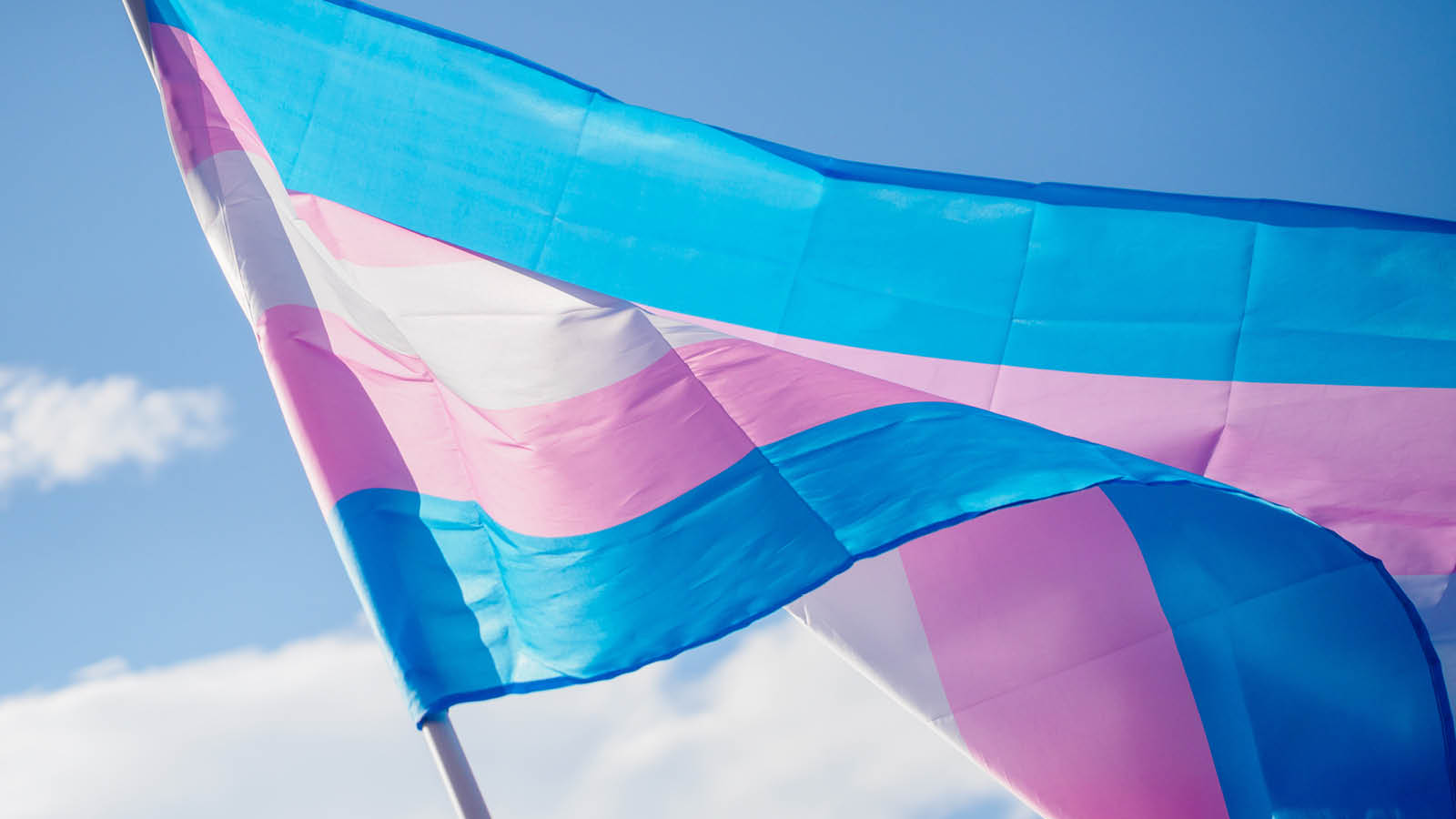 Blue, white and pink flag