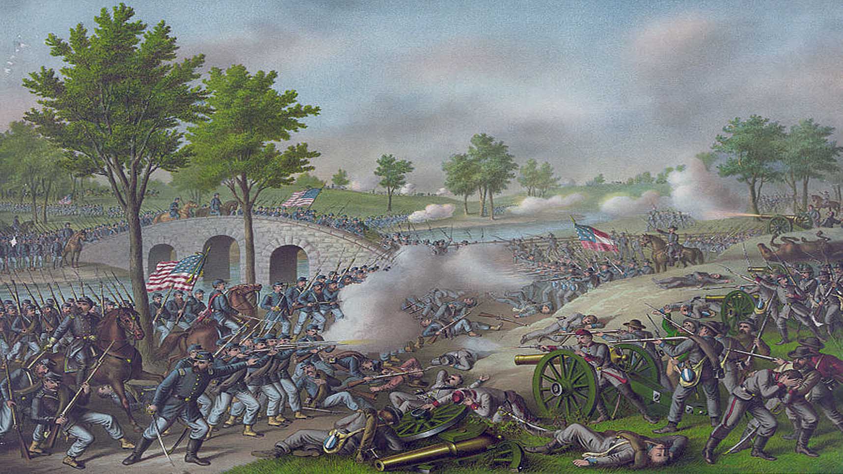 Art depicting Battle at Antietam