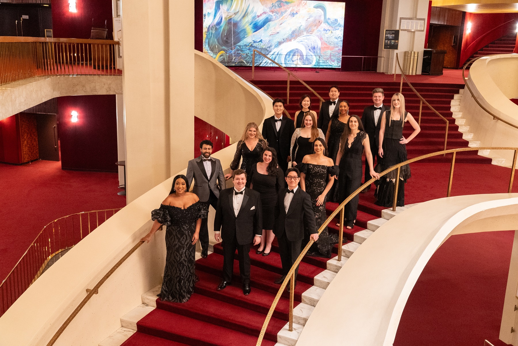 Hannah Jones (front left) poses at The Met with others in the Young Artists Program.