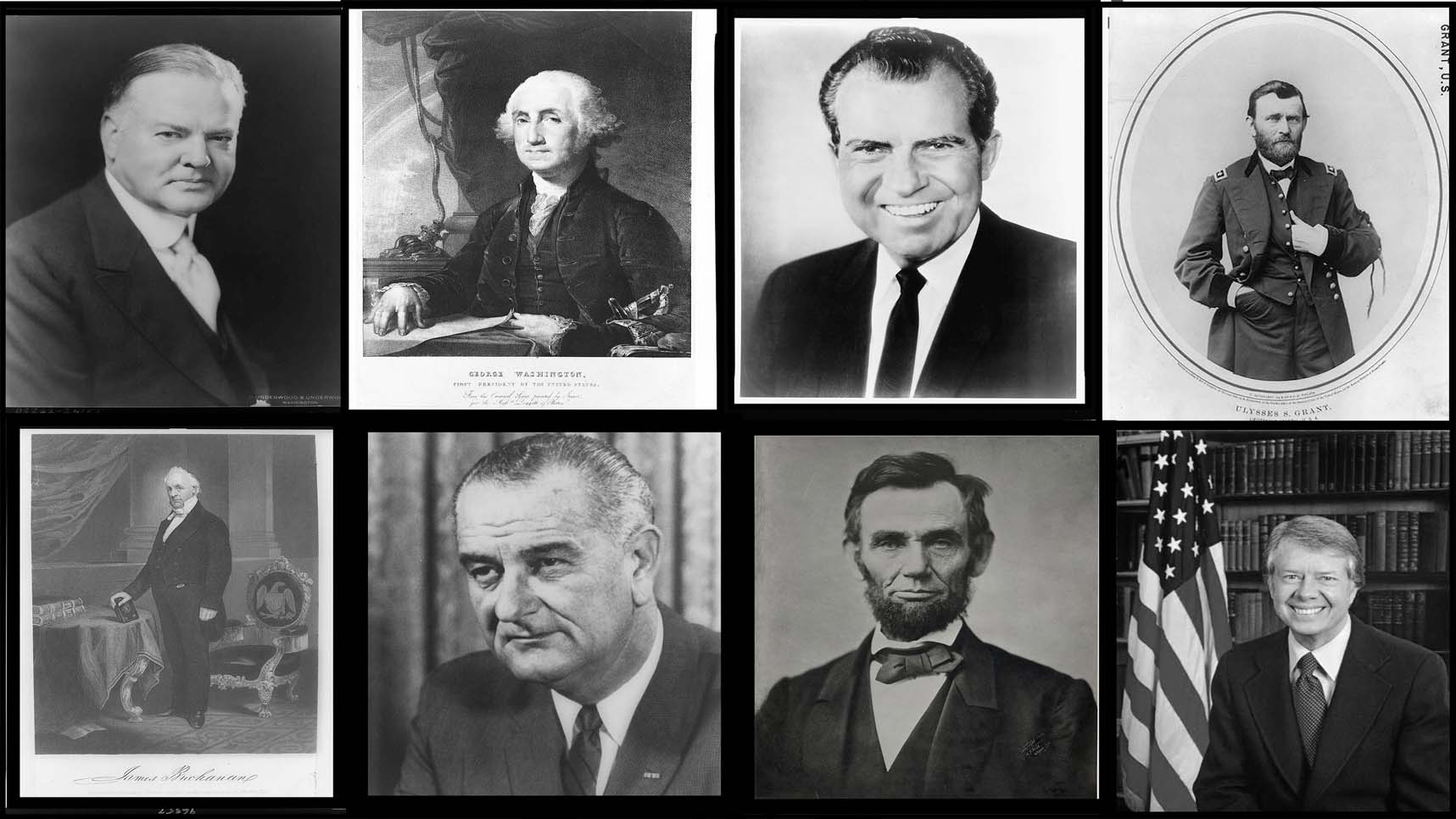 Images of various presidents of the United States