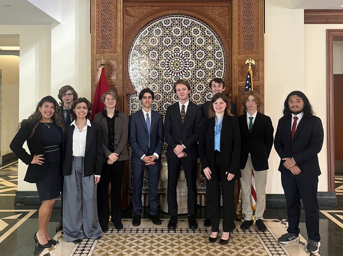 The Model UN team poses for a photo in Washington, D.C.