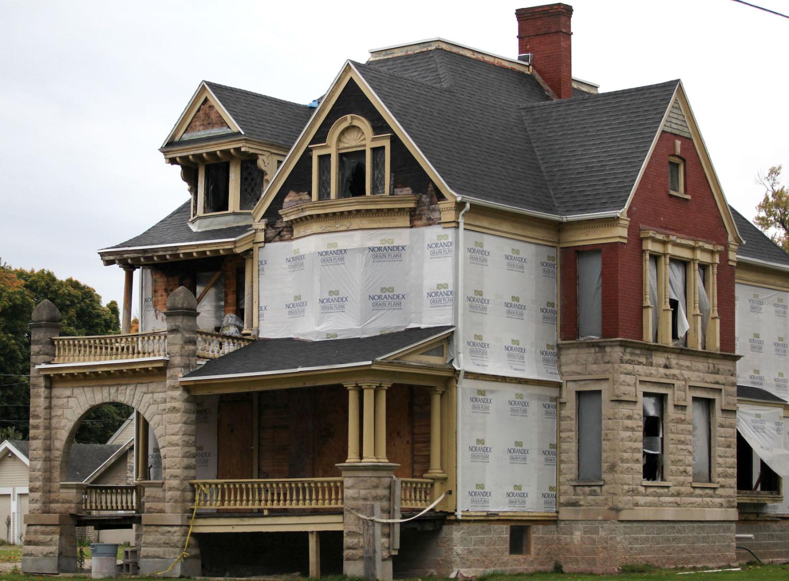 House at Union Street severely damaged in a fire in October 2018.