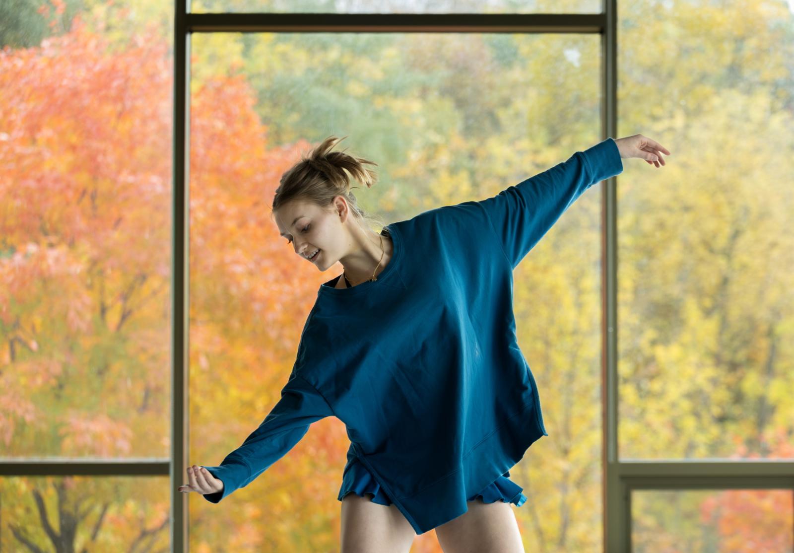 Ella Rose Schaefer participates in a dance rehearsal.