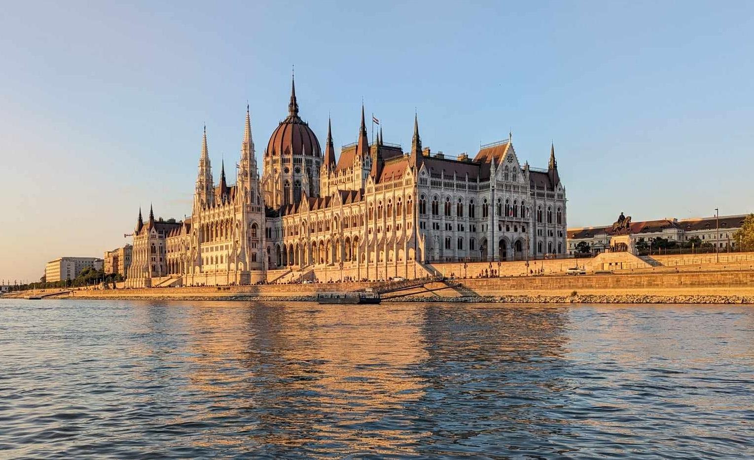 View of Hungarian Parliament Building from a ship on the Danube taken by Eli Elder