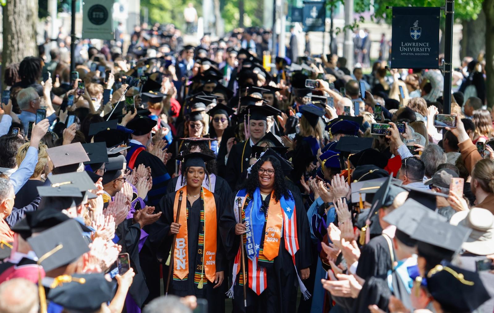 Graduates are welcomed at Commencement 2024 on Main Hall Green.