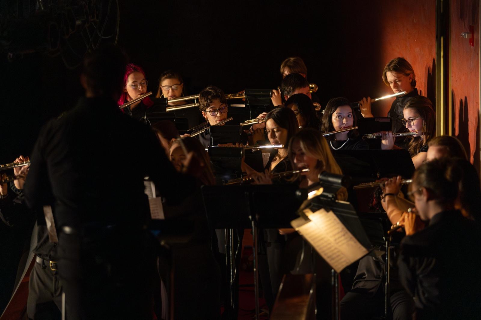 Flute ensemble performs at the recent Kaleidoscope concert.