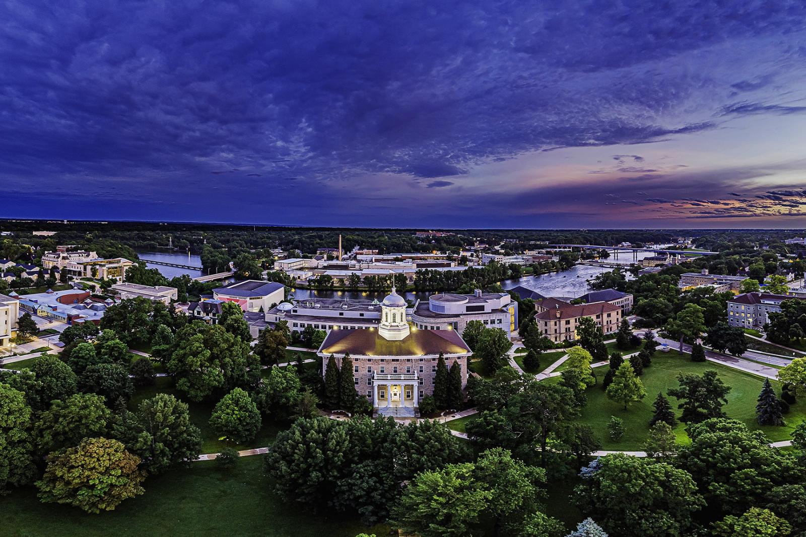 Aerial photo of Lawrence campus.