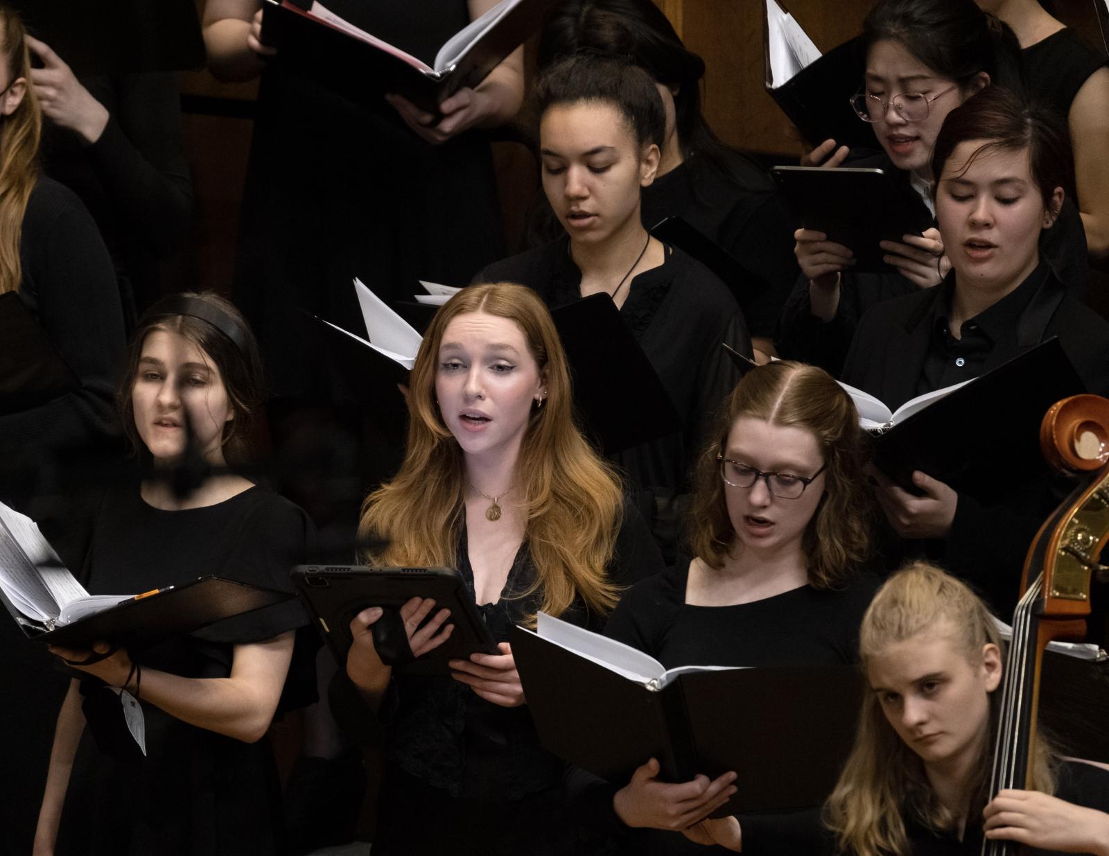 Students perform during the 2023 Major Works concert in Memorial Chapel.