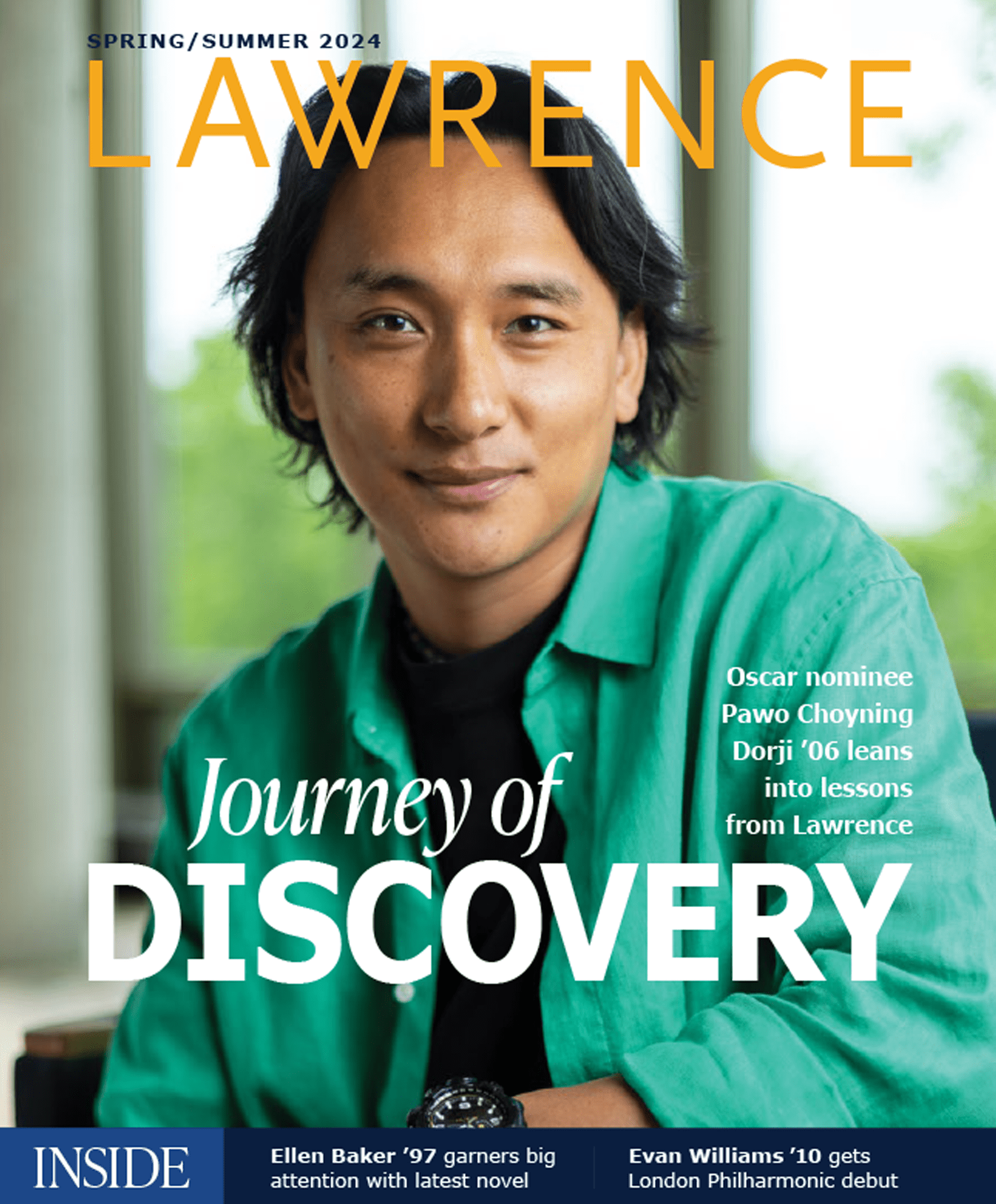 Lawrence Magazine Spring/Summer 2024 cover with Journey of Discovery title and Pawoa Chorning Dorji featured