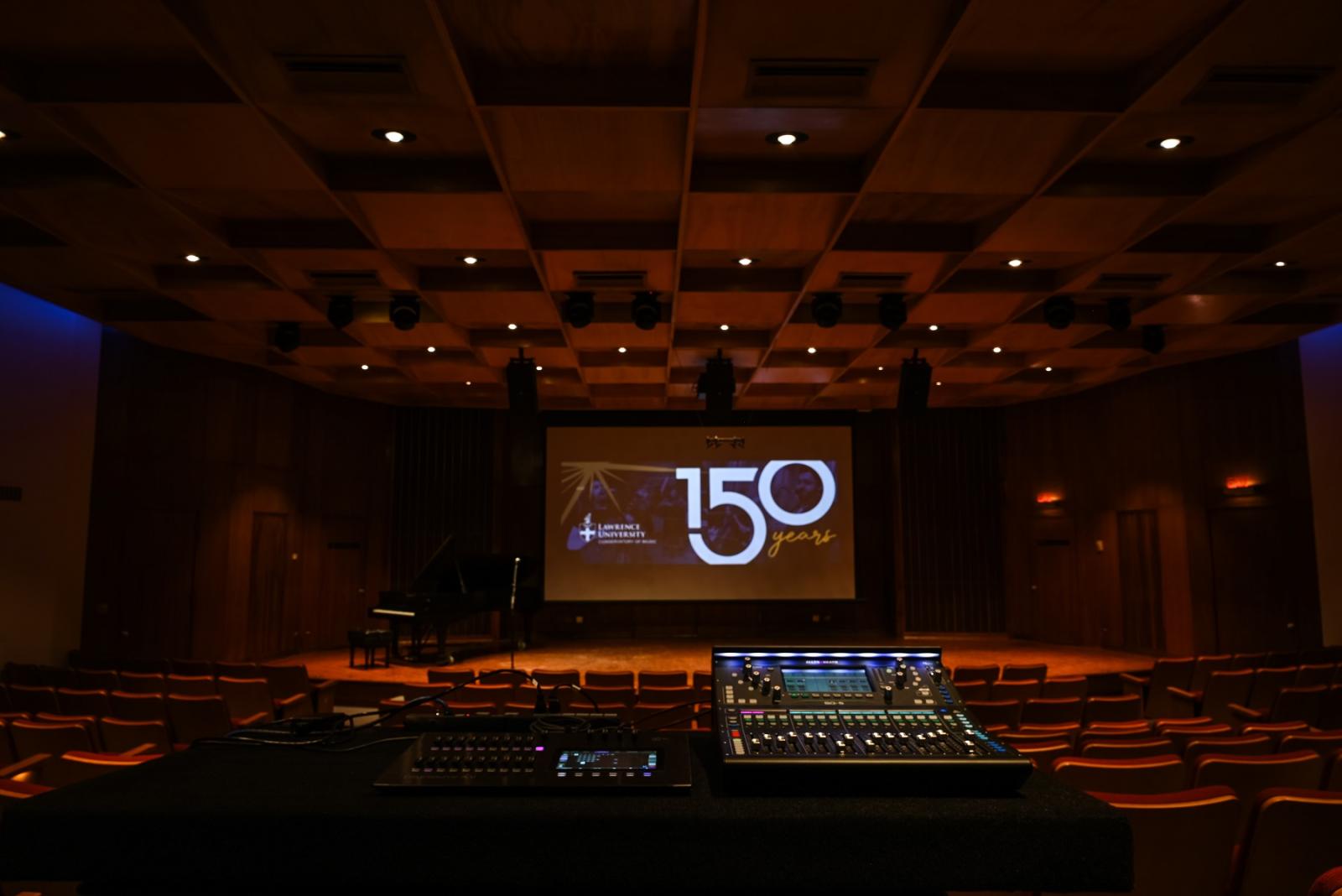 A new 18-foot-wide screen takes up most of the rear wall of the stage when deployed.