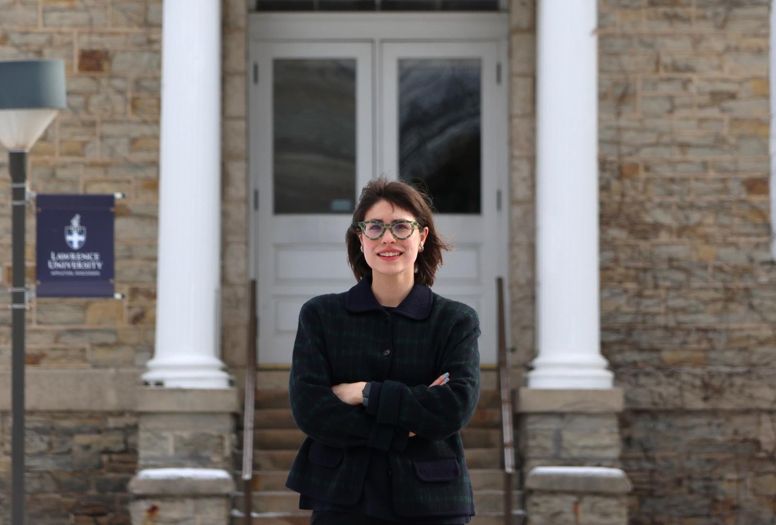 Portrait on Main Hall Green: Anne Ratnoff (Photo by Adrian Stancil-Martin '28)