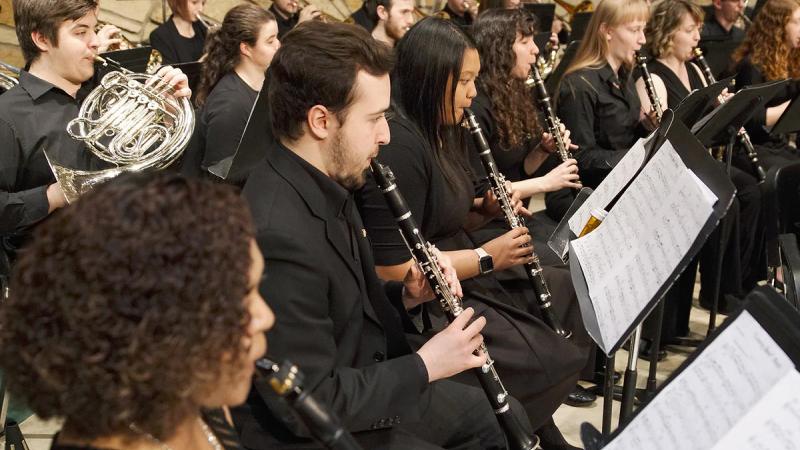 Wind Ensemble playing instruments