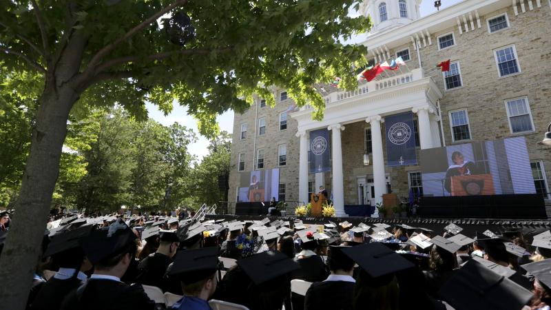 Main Hall is seen during Lawrence's 2024 Commencement.