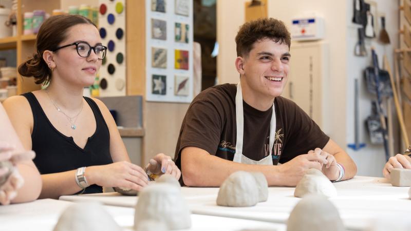 Students prepare to create art, one of the EPIC events during Welcome Week.