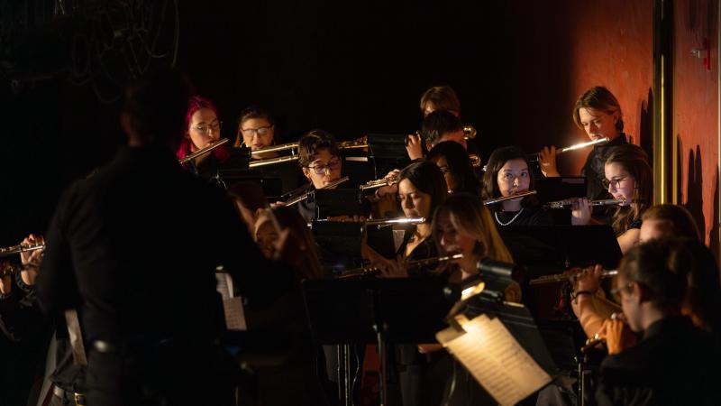 Flute ensemble performs at the recent Kaleidoscope concert.