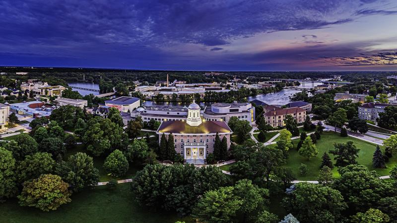 Aerial photo of Lawrence campus.